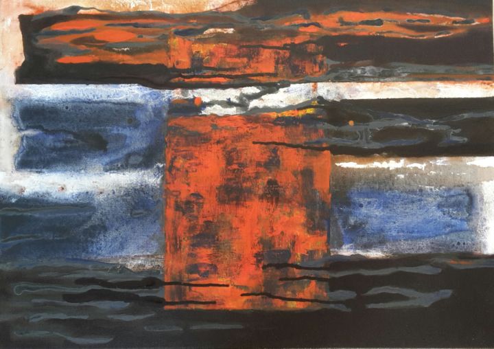 Peinture intitulée "Incendie" par Isabelle Langlois, Œuvre d'art originale, Acrylique Monté sur Châssis en bois