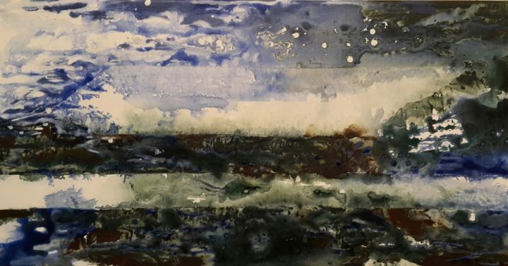 Painting titled "Marine d'Automne I" by Isabelle Langlois, Original Artwork, Acrylic