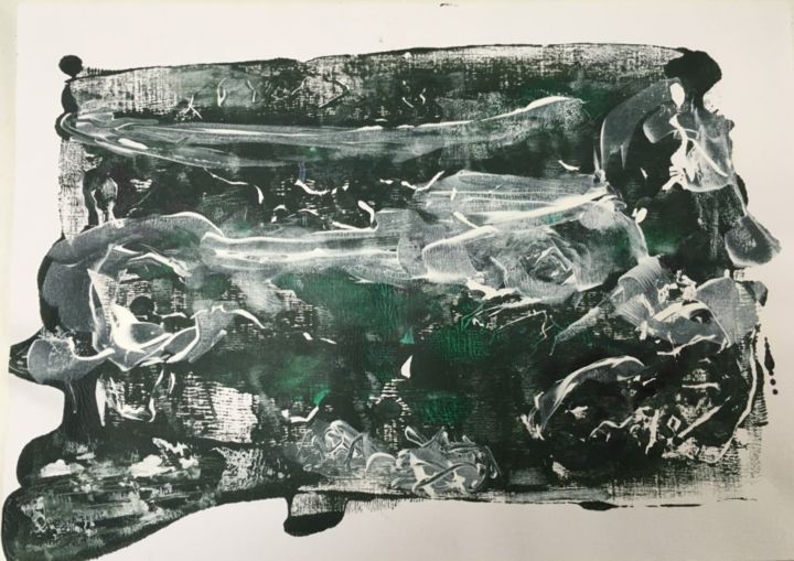 Printmaking titled "Hiver" by Isabelle Langlois, Original Artwork, Monotype