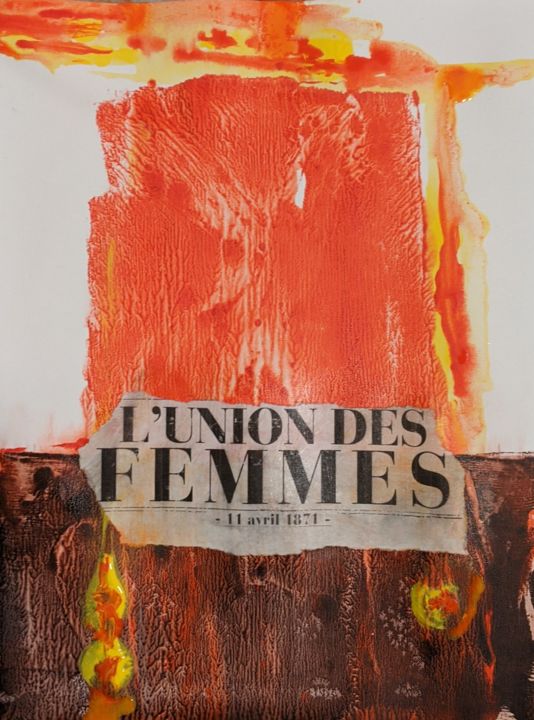 印花与版画 标题为“L'Union des Femmes” 由Isabelle Langlois, 原创艺术品, 丙烯