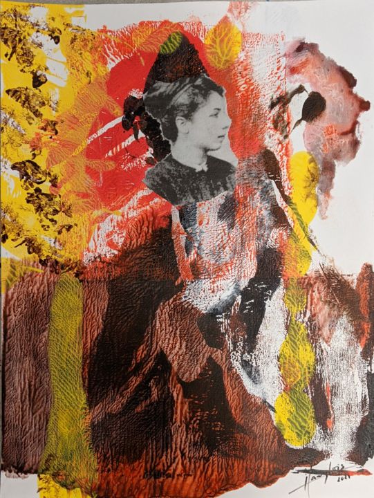Pintura titulada "Elisabeth Dmitrieff" por Isabelle Langlois, Obra de arte original, Acrílico
