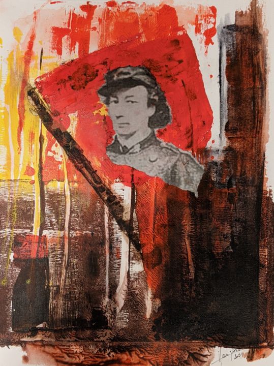 Peinture intitulée "Louise Michel" par Isabelle Langlois, Œuvre d'art originale, Acrylique