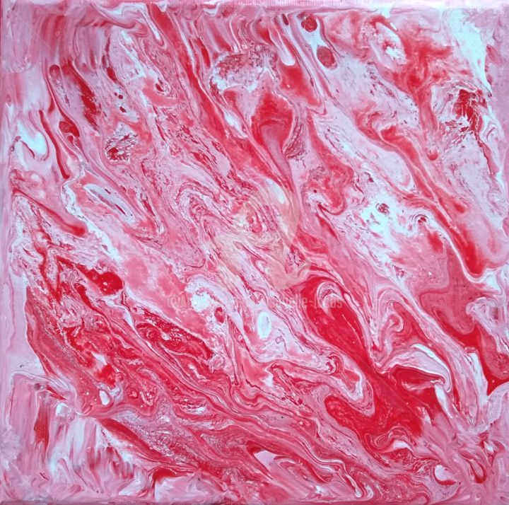 "Abstract mineral red" başlıklı Tablo Isabelle Lucas tarafından, Orijinal sanat, Akrilik