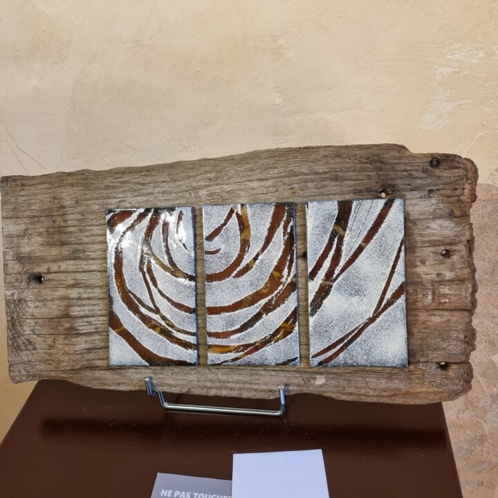 Sculpture titled "Vortex" by Isabelle Mathis, Original Artwork, Enamel Mounted on Wood Stretcher frame