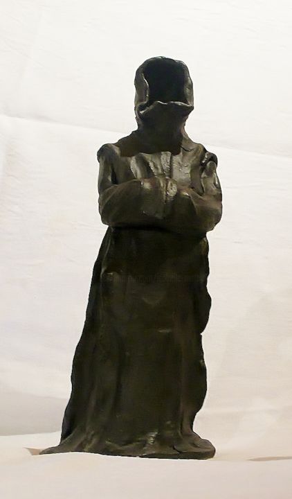 Sculpture titled "Oremus - Pièce uniq…" by Isabelle Mathis, Original Artwork, Terra cotta