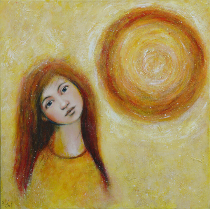 Painting titled "Plein soleil" by Isabelle Milloz, Original Artwork, Acrylic Mounted on Wood Stretcher frame