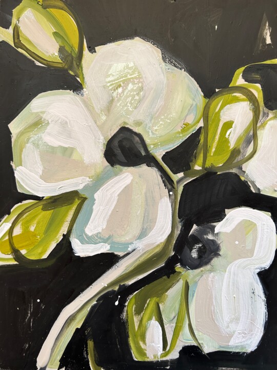 Peinture intitulée "Anemone moi" par Isabelle Paille, Œuvre d'art originale, Huile