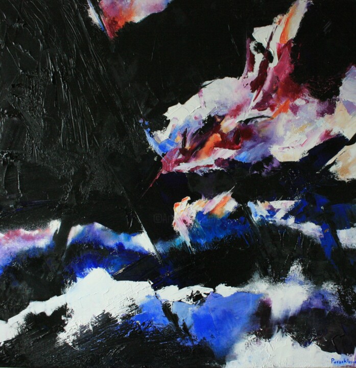 Peinture intitulée "Abstrait 18" par Isabelle Paraskiova, Œuvre d'art originale, Huile Monté sur Châssis en bois