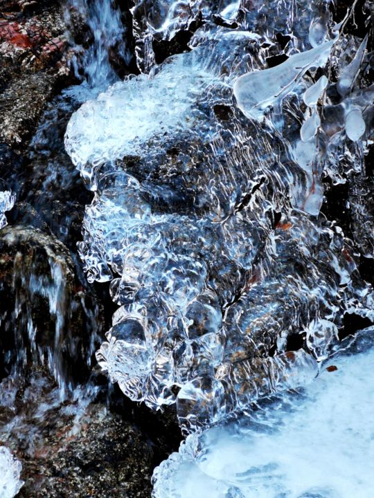 Photographie intitulée "Visage de glace" par Isabelle Pautrot, Œuvre d'art originale, Photographie numérique