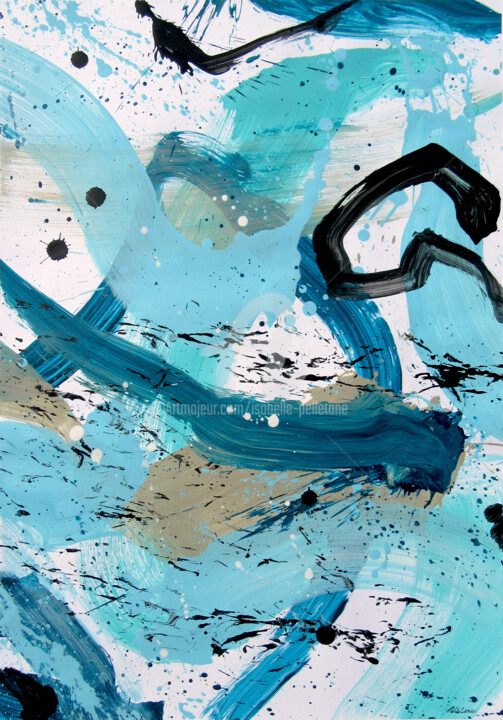 Malerei mit dem Titel "Ocean Dream #2" von Isabelle Pelletane, Original-Kunstwerk, Acryl