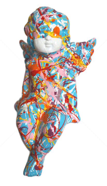 Sculpture intitulée "Baby angel" par Isabelle Pelletane, Œuvre d'art originale, Acrylique