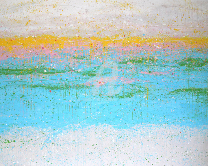 Pintura intitulada "Celest water" por Isabelle Pelletane, Obras de arte originais, Acrílico
