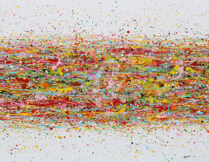 Malarstwo zatytułowany „Flow” autorstwa Isabelle Pelletane, Oryginalna praca, Akryl Zamontowany na Drewniana rama noszy