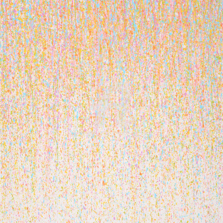 绘画 标题为“Rainbow Light Rain” 由Isabelle Pelletane, 原创艺术品, 丙烯 安装在木质担架架上