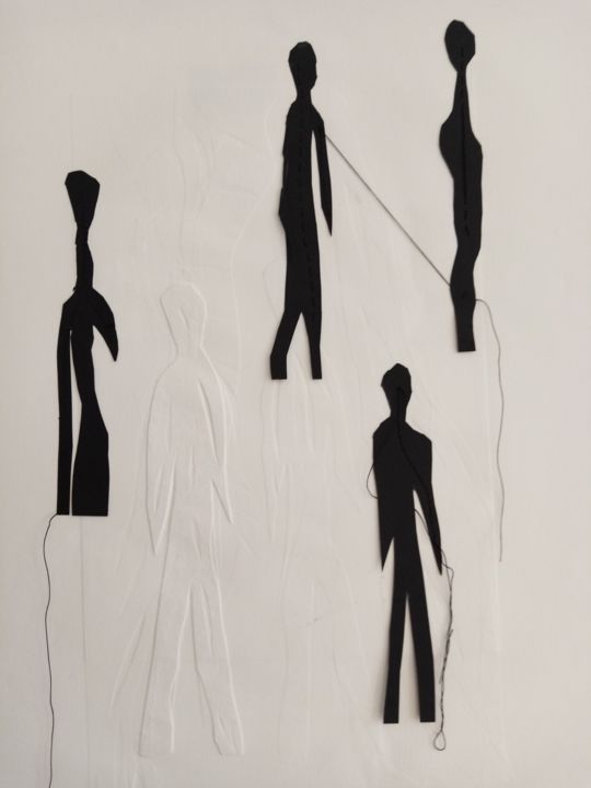 Art textile intitulée "les notes" par Piron Isabelle, Œuvre d'art originale, Fil