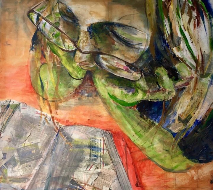 Pittura intitolato "studieuse" da Isabelle Reygaerts, Opera d'arte originale