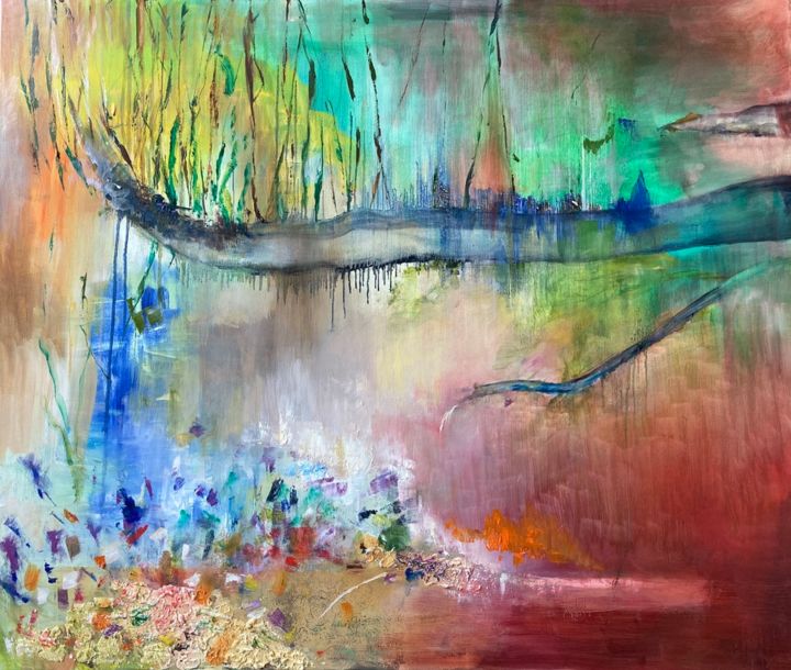 Painting titled "dame nature" by Isabelle Reygaerts, Original Art, Oil
