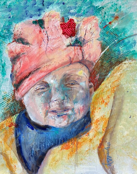 Картина под названием "Adèle" - Isabelle Reygaerts, Подлинное произведение искусства, Масло