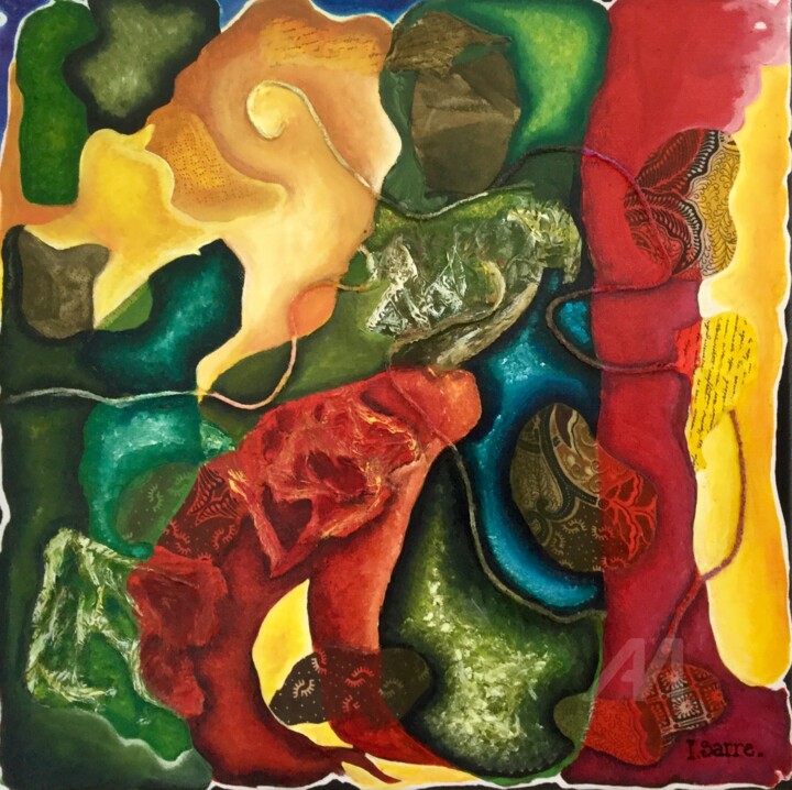 Painting titled "Bizzar" by Isabelle Sarre, Original Art, Acrylic