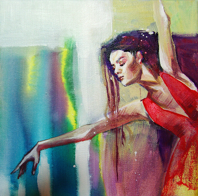 Painting titled "danse 4" by Isabelle Seruch Capouillez, Original Artwork, Acrylic