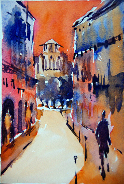 Painting titled "Vue de Toulouse 2 p…" by Isabelle Seruch Capouillez, Original Artwork