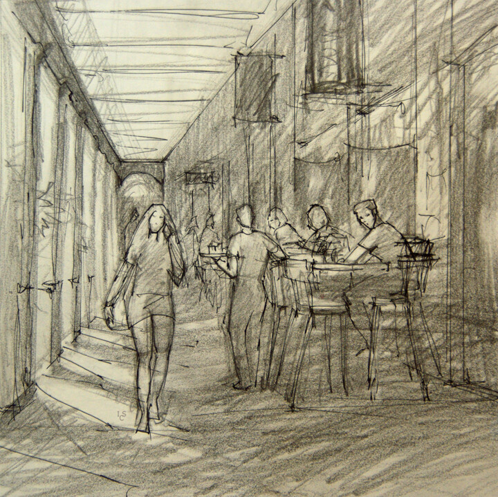 Painting titled "sous-les-arcades-is…" by Isabelle Seruch Capouillez, Original Artwork