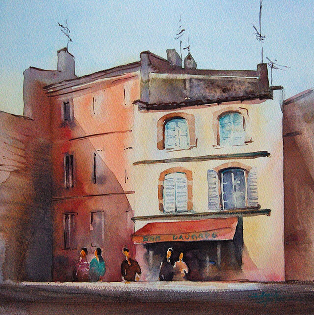 Pintura titulada "Aquarelle Toulouse…" por Isabelle Seruch Capouillez, Obra de arte original, Acuarela