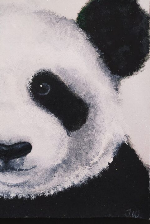 Painting titled "Panda" by Isabelle Wickihalder, Original Artwork, Acrylic