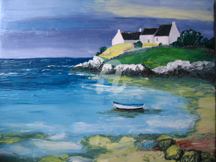 Painting titled "Bretagne" by Isabelle Blot, Original Artwork, Oil