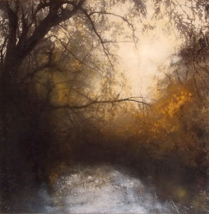 Peinture intitulée "Hidden in the river" par Isabelle Amante, Œuvre d'art originale, Autre