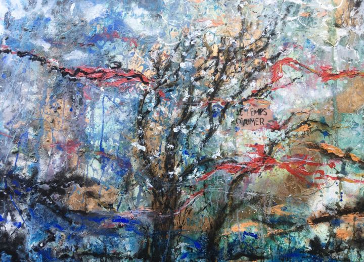 Peinture intitulée "Le temps d'aimer" par Isabelle Andrau, Œuvre d'art originale, Huile