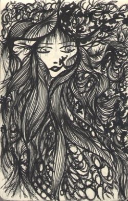 Drawing titled "moleskine girl 0" by Isabelle Deflandre, Original Artwork