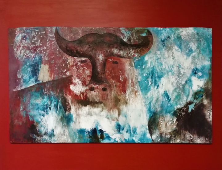 Painting titled "Buffle sage" by Isabelle Doxis, Original Artwork, Acrylic