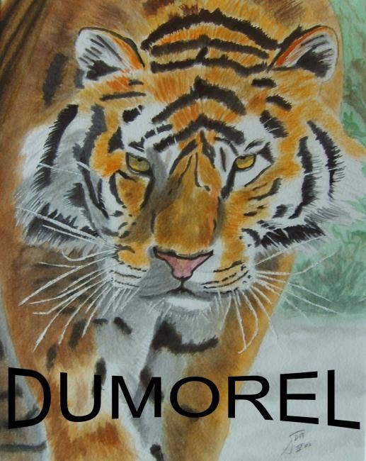 Peinture intitulée "Tigre en patrouille" par Isabelle Dumorel, Œuvre d'art originale