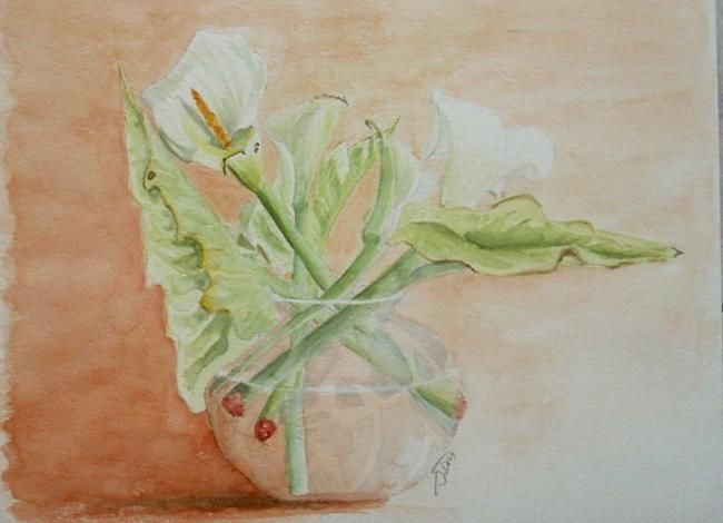 Painting titled "Arums" by Isabelle Dumorel, Original Artwork