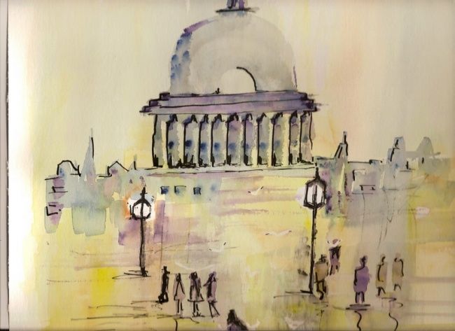 Peinture intitulée "venise d'aprés une…" par Isabelle Fracés, Œuvre d'art originale,