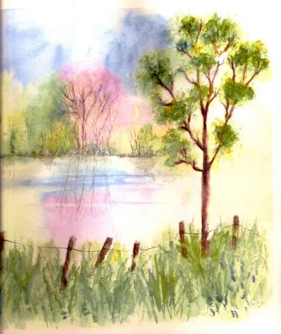 Peinture intitulée "Au grés de l'eau" par Isabelle Fracés, Œuvre d'art originale,