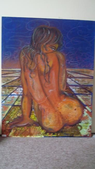 Peinture intitulée "Par-dessus ton épau…" par Isabelle Leroux, Œuvre d'art originale, Huile