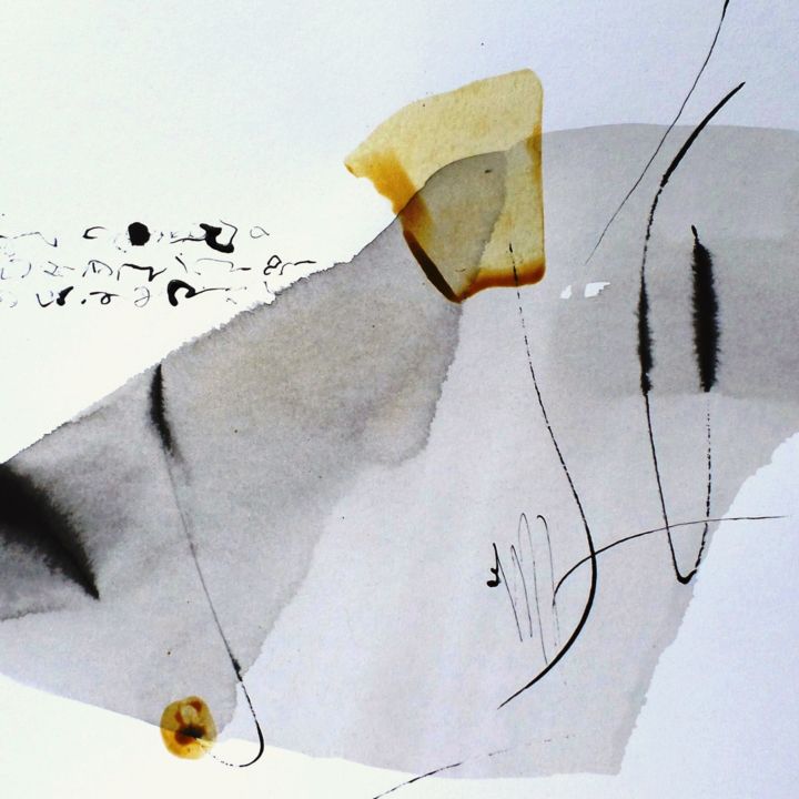 「Sous l'effet d'un m…」というタイトルの絵画 Isabelle Mignotによって, オリジナルのアートワーク, インク