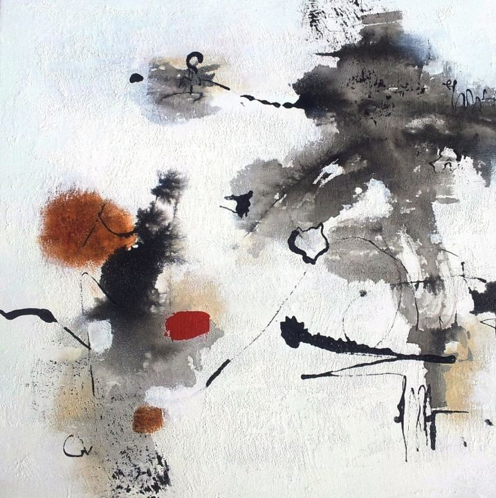 Pittura intitolato "Soul's vibrations 14" da Isabelle Mignot, Opera d'arte originale, Olio