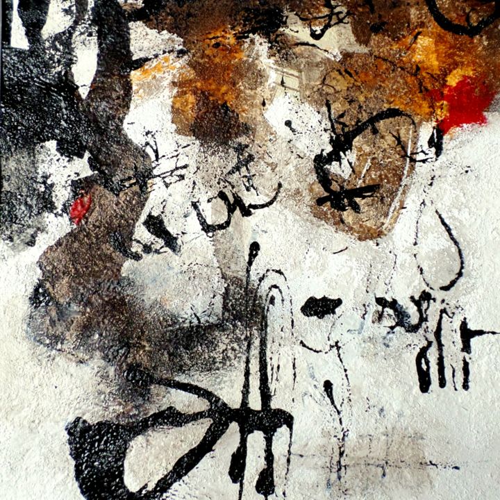 Картина под названием "Ce qui me vient 24" - Isabelle Mignot, Подлинное произведение искусства, Другой