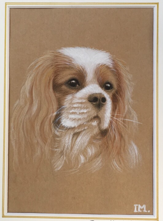 Painting titled "Cavalier king charl…" by Isabelle Molinard, Original Artwork, Watercolor