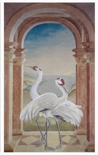 Pittura intitolato "Les grues" da Isabelle Molinard, Opera d'arte originale, Olio