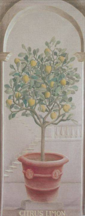 Painting titled "Citrus limon" by Isabelle Molinard, Original Artwork, Other