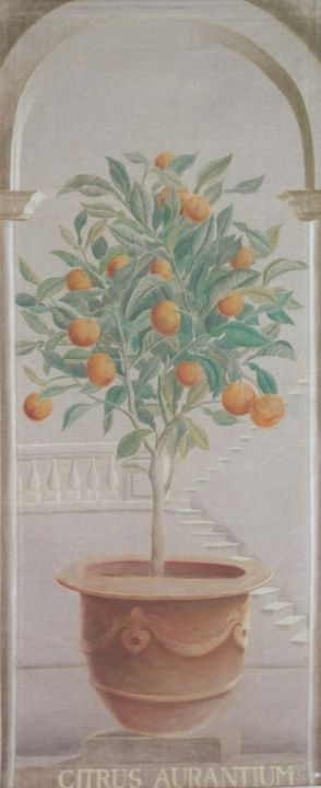 Painting titled "Citrus aurantium" by Isabelle Molinard, Original Artwork, Other