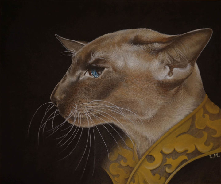 Painting titled "Sultan" by Isabelle Molinard, Original Artwork, Acrylic