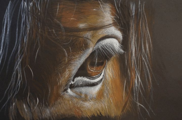 Pittura intitolato "Horse n°3" da Isabelle Molinard, Opera d'arte originale, Acrilico