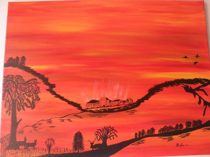 Painting titled "nature et rature" by Babu, Original Artwork, Acrylic