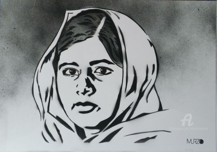 제목이 "Malala Yousafzai dé…"인 미술작품 Murzo로, 원작, 페인트 스프레이