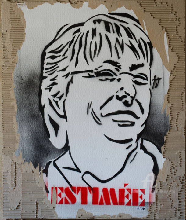 Painting titled "m-bachelet" by Murzo, Original Artwork, Spray paint